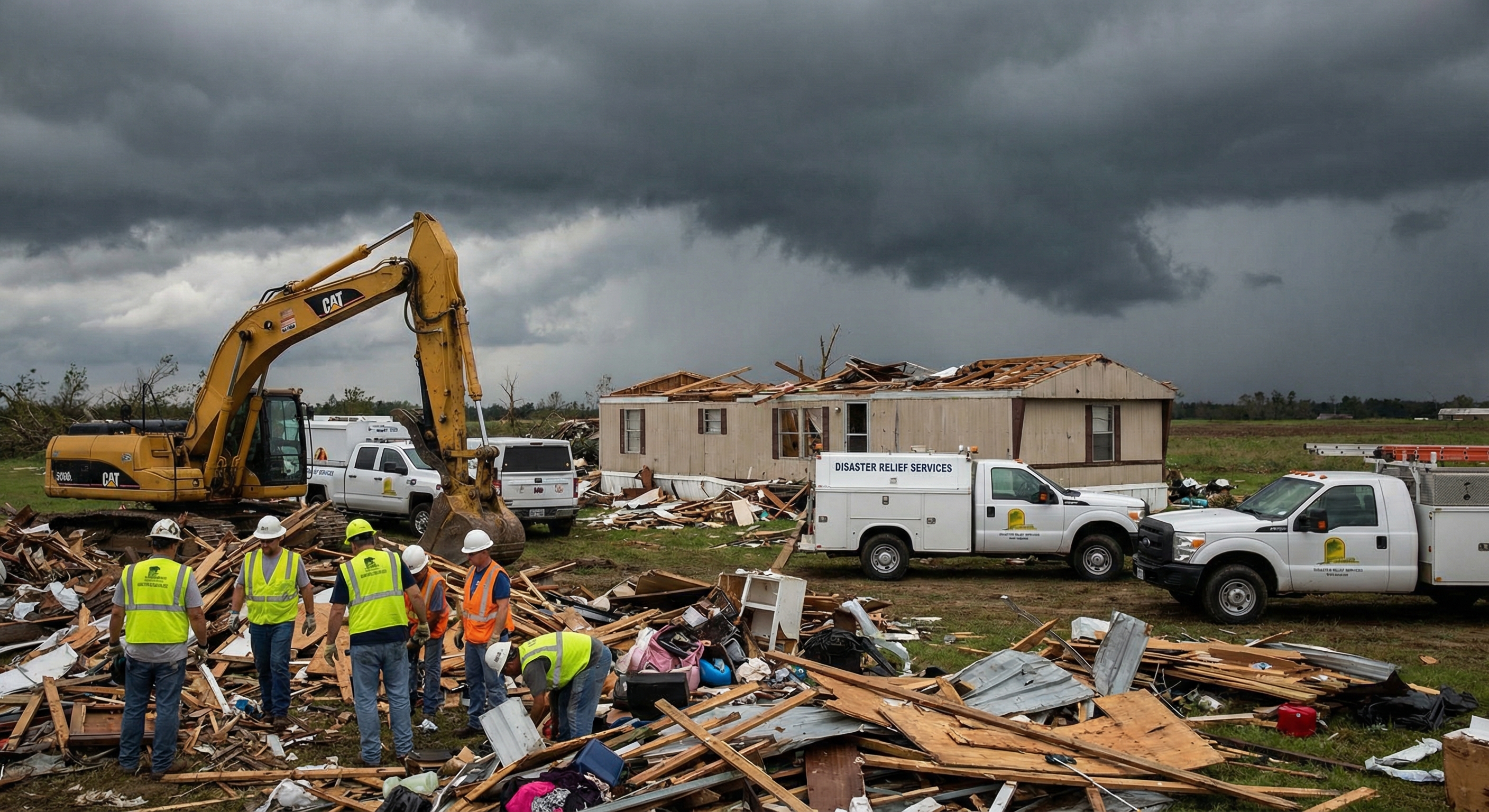 North Star Tornado Cleanup crew working on storm damage in Blytheville AR